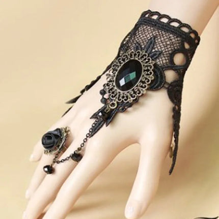 Lace Rose Gothic Bracelet - Vintage Butterfly Steampunk Jewelry for Women