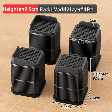 Adjustable Height Furniture Risers - High Load - Bearing, Triple Anti - Slip for Sofa, Bed & Desk