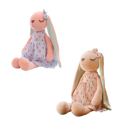 Cute Bunny Plush - 14" Soothing Sleeping Rabbit Doll