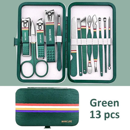 Professional 6-9 pc Manicure Set With Leather Case