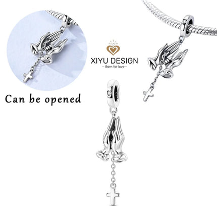 925 Sterling Silver Love Heart Ring Box Charm - Valentine's Day Bead for DIY Jewelry