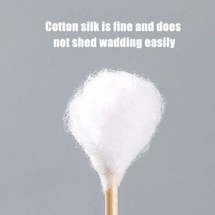 500-pc Disposable Cotton Swab Box With Double End Round Head For Makeup And Makeup Removal, Multi-purpose