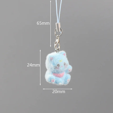 Fluffy Animal Keychains - 3D Resin Cartoon Pendant Collection
