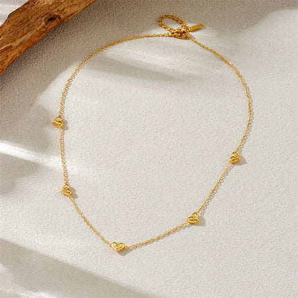 316L Stainless Steel Sun & Heart Zircon Necklace - Classic Chain for Women