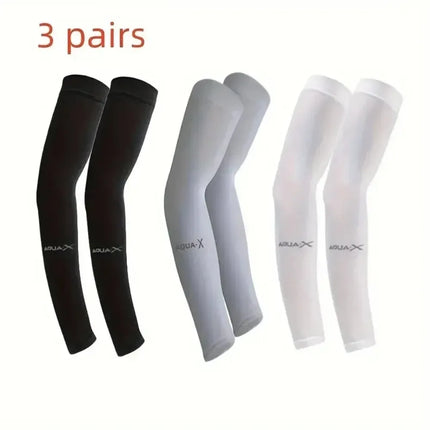 Breathable Sun Protection Arm Sleeves – 3 Pairs Cooling UV Covers, Uses for Cycling Driving Beach & Outdoor Adventure Wear