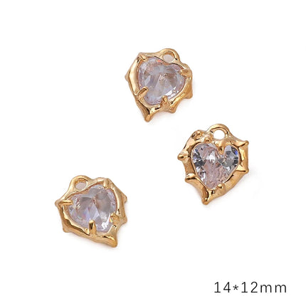 Luxury AB Rhinestone Charms - Heart Butterfly Rose Pendant for DIY Jewelry Making