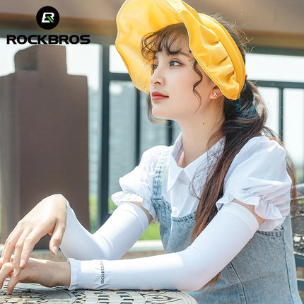 ROCKBROS Ice Silk Cycling Arm Sleeves - Breathable UV Protection for Summer Riding