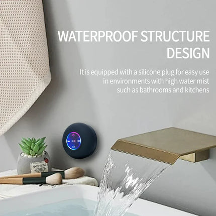 Waterproof Bluetooth Speaker with LED & Suction Cup - IPX4 Portable Audio