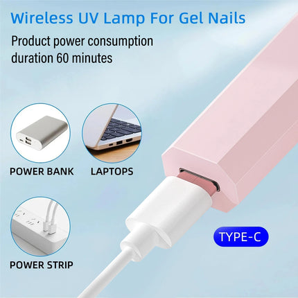 Handheld UV LED Nail Lamp - USB Rechargeable Gel Polish Dryer for Quick Manicures
