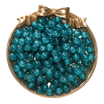 8mm Glass Crackle Beads - Loose Spacer Beads for DIY Jewelry (50/100pcs)