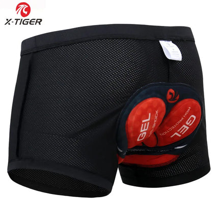 X-TIGER Cycling Underwear - 5D Gel Padded MTB Boxer Shorts for Road Cycling