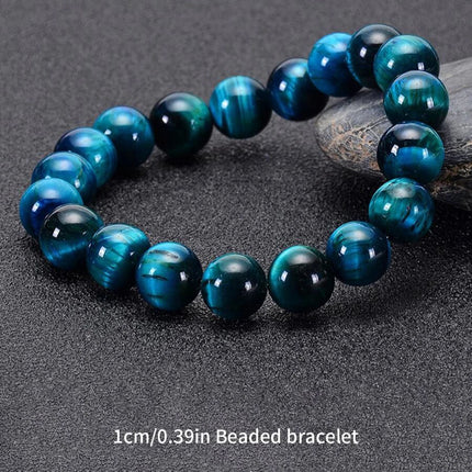 Minimalist Blue Tiger Eye Stone Bracelet - Natural Round Beads 6/8/10mm