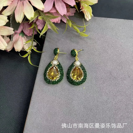 Sultan Stone Turkish Jewelry Set - Pearl Three-Piece Necklace Earrings Ring