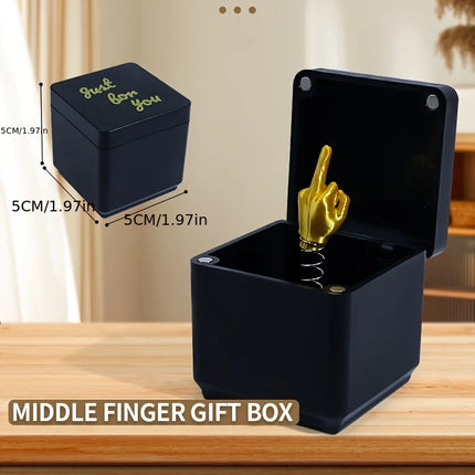 Christmas Middle Finger Prank Gift Box - Funny Desk Decoration