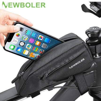 NEWBOLER 1.2L Bike Frame Bag - Portable Front Tube Cycling Bag for MTB & Road Bikes