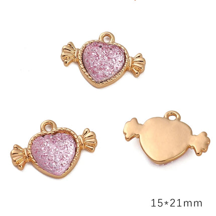 Luxury AB Rhinestone Charms - Heart Butterfly Rose Pendant for DIY Jewelry Making