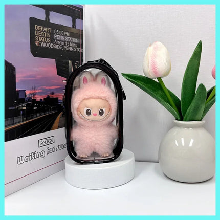 Labubu Pin Protective Case - Transparent Dustproof Display Box V4