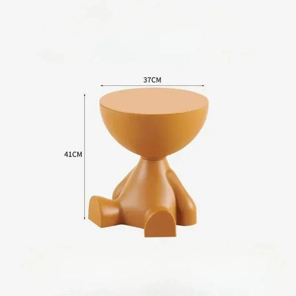 Cream Round Coffee Table - Modern Plastic Side Table