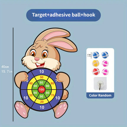 Dart Board for Kids with 3 Sticky Balls Indoor Outdoor Sport Party Games Cartoon Animal Dart Board Toys Christmas Gift