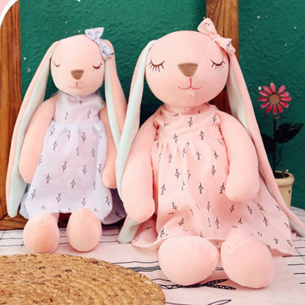 Cute Bunny Plush - 14" Soothing Sleeping Rabbit Doll