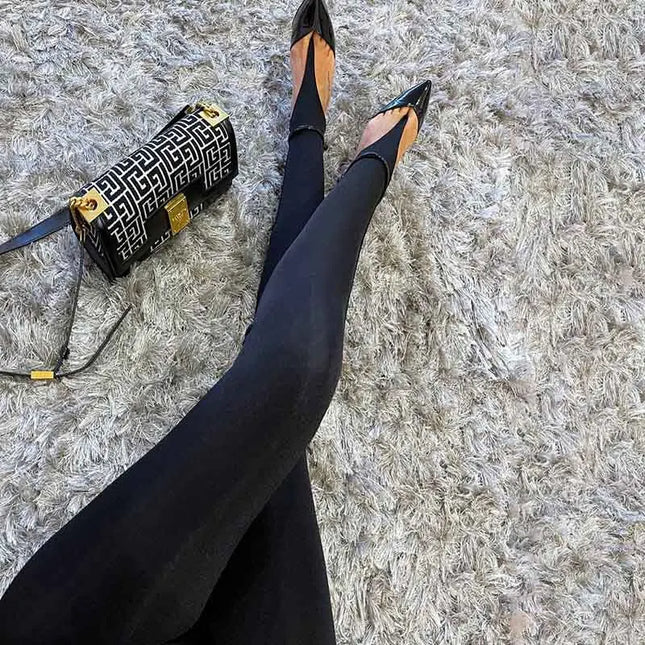 High-Waisted Glitter Leggings - Skinny Fit Pants