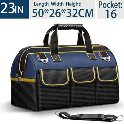 Multifunctional Tool Bag Large Capacity Oxford Canvas Waterproof Bag Thicken Wear-Resistant Tool Repair Storage Electrician Bag