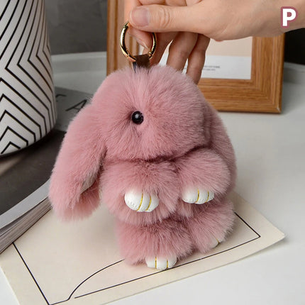 15cm Rabbit Fur Keychain - Luxury Bag & Car Pendant Accessory