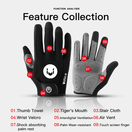 Full Finger Cycling Gloves - MTB Bike Gloves for Men & Women | Spring Summer Riding