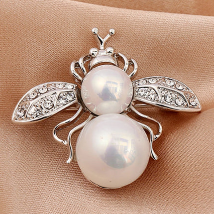 Imitation Pearl Bee Brooch Pin - Fashion Trend Jewelry for Women