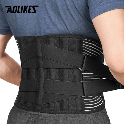 AOLIKES Lower Back Brace - 6 Stays Orthopedic Lumbar Support Belt for Gym & Pain Relief