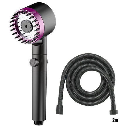 Handheld Shower Head Filter 3 Modes High Pressure Massage Spa Water Saving with ON/OFF Switch for Bathroom