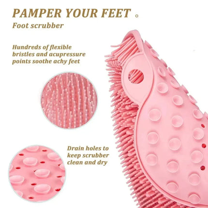 Silicone Foot & Back Scrubber and Shower Brush Reusable