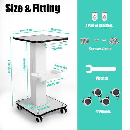 Professional Rolling Trolley Cart - Salon & Spa Storage