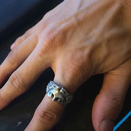 2026 Creative Venus Half Mask Ring For Men Vintage Carving Opening Adjustable Ring Fashion Jewelry Gifts