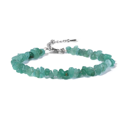 Natural Quartz Crystal Bracelet - Irregular Stone Bead Chip Jewelry for Women