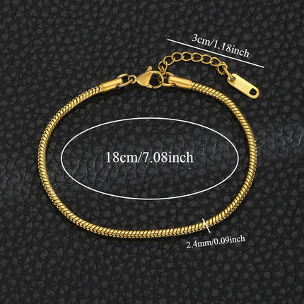 Stainless Steel Snake Bone Chain Bracelet - Gold & Silver Y2K Fashion Jewelry for Women