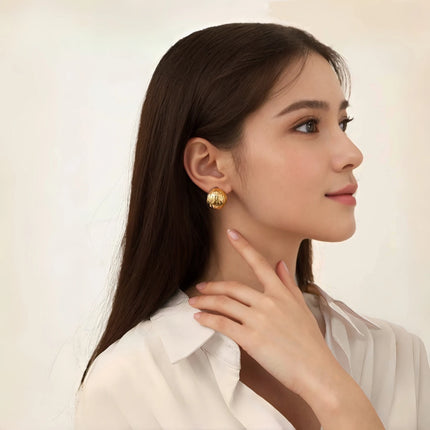 Geometric Dome Stainless Steel Earrings