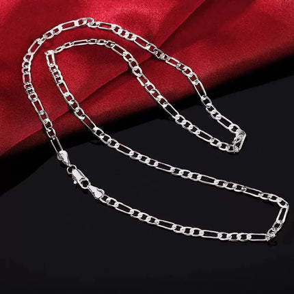 925 Sterling Silver Chain Set - 4mm Bracelet & Necklace Jewelry Set
