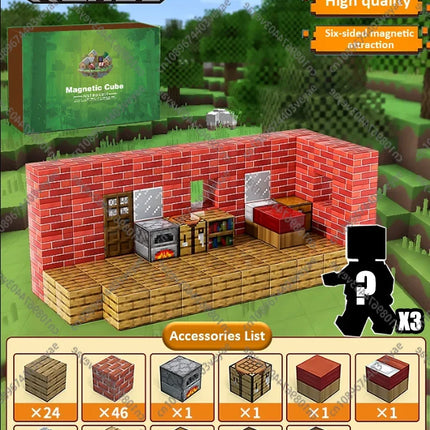 Magnetic Building Blocks - Mine World STEM Construction Set