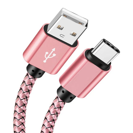 USB-A to Type-C Nylon Braided Cable - 2A Fast Charging 1m/2m/3m
