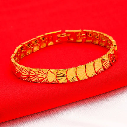 Gold Plated Love Hearts Bracelet - Non-Fading Chain Link for Women & Men