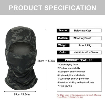 Camouflage Balaclava - Full Face Mask for Cycling, Hunting, Hiking & Outdoor Sports