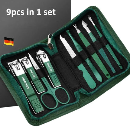 Professional 6-9 pc Manicure Set With Leather Case
