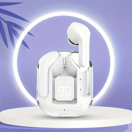 TWS Wireless Bluetooth Earbuds with Digital Display & Transparent Charging Case