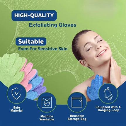 1-10pcs Colorful Exfoliating Gloves, Double Sided