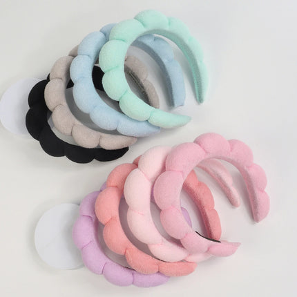 1/3Pcs Fashion Microfiber Washing Wristbands Scrunchies Puffy Headband Spa Bubble Headband for Washing Face Makeup Shower Skincare