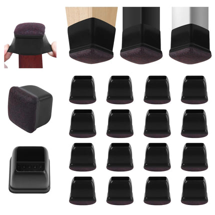 Silicone Chair Leg Floor Protectors - 16PCS Non-Slip Felt Pads