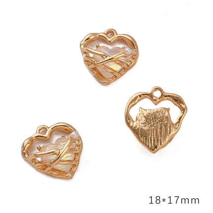Luxury AB Rhinestone Charms - Heart Butterfly Rose Pendant for DIY Jewelry Making