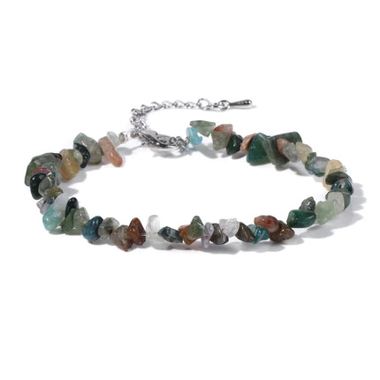 Natural Quartz Crystal Bracelet - Irregular Stone Bead Chip Jewelry for Women