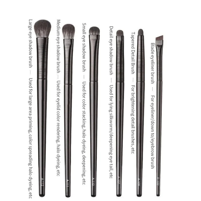 Professional Soft Contouring Eyeshadow, Eyeliner, Eyebrow Brush Set, 6-pc